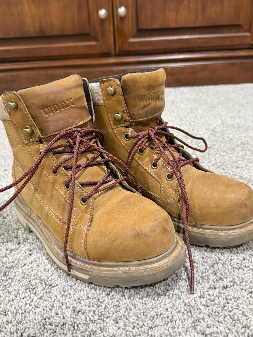 Worx Red Wing Tan Leather 6-inch Waterproof Safety Toe Work Boots Women’s 6M